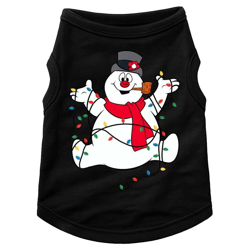 Frosty The Snowman Christmas Lights Portrait T Doggie Tank