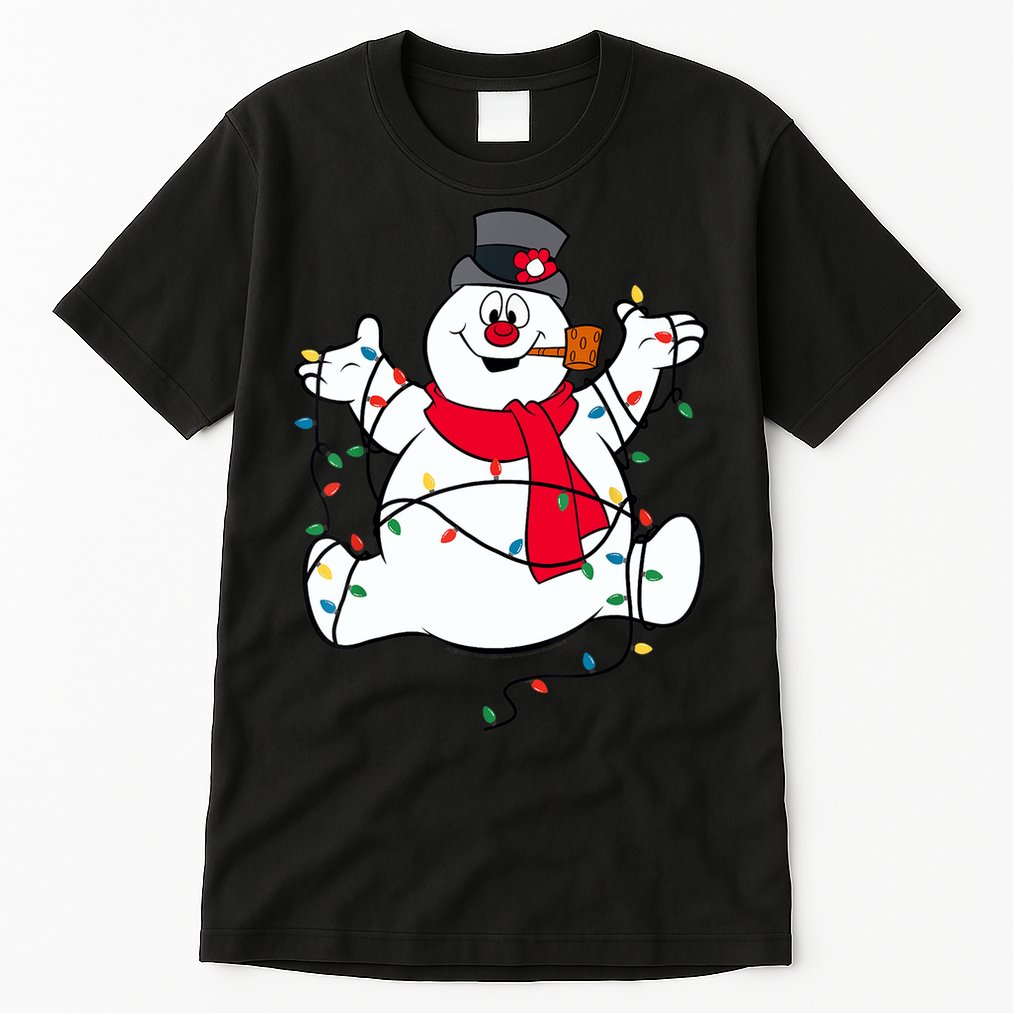 Frosty The Snowman Christmas Lights Portrait T Tall T-Shirt