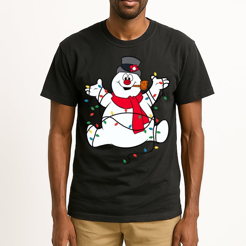 Frosty The Snowman Christmas Lights Portrait T Tall T-Shirt
