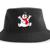 Frosty The Snowman Christmas Lights Portrait T Sustainable Bucket Hat