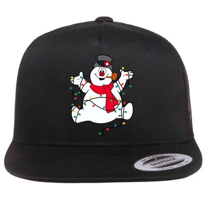 Frosty The Snowman Christmas Lights Portrait T Flatbill Hat