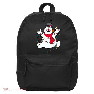 Frosty The Snowman Christmas Lights Portrait T 16 in Basic Backpack