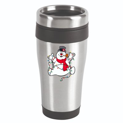 Frosty The Snowman Christmas Lights Portrait T 16oz Travel Tumbler