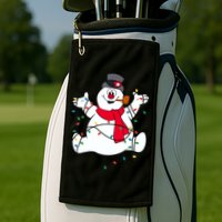 Frosty The Snowman Christmas Lights Portrait T Golf Towel