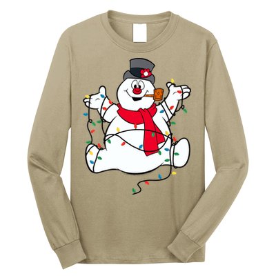 Frosty The Snowman Christmas Lights Portrait T Long Sleeve Shirt
