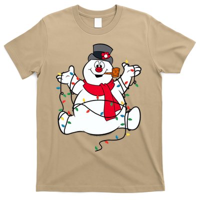 Frosty The Snowman Christmas Lights Portrait T T-Shirt