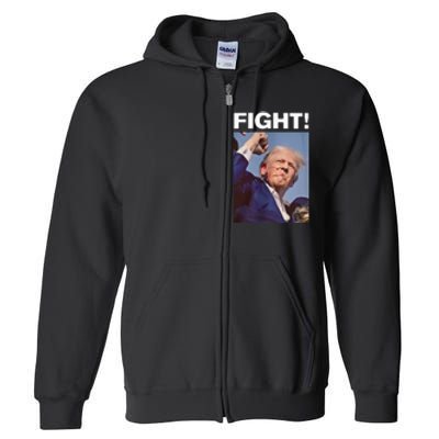 Fight! Trump Shot Trump Rally Full Zip Hoodie