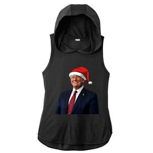 Funny Trump Santa Hat Donald Trump Christmas New Year 2025 Meaningful Gift Ladies PosiCharge Tri-Blend Wicking Draft Hoodie Tank