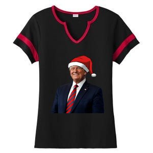 Funny Trump Santa Hat Donald Trump Christmas New Year 2025 Meaningful Gift Ladies Halftime Notch Neck Tee