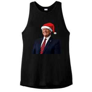 Funny Trump Santa Hat Donald Trump Christmas New Year 2025 Meaningful Gift Ladies PosiCharge Tri-Blend Wicking Tank