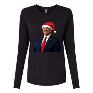 Funny Trump Santa Hat Donald Trump Christmas New Year 2025 Meaningful Gift Womens Cotton Relaxed Long Sleeve T-Shirt