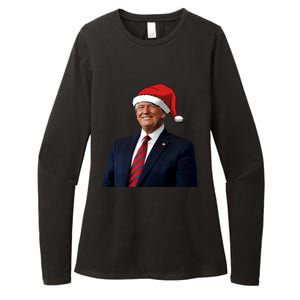 Funny Trump Santa Hat Donald Trump Christmas New Year 2025 Meaningful Gift Womens CVC Long Sleeve Shirt