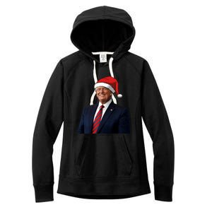 Funny Trump Santa Hat Donald Trump Christmas New Year 2025 Meaningful Gift Women's Fleece Hoodie