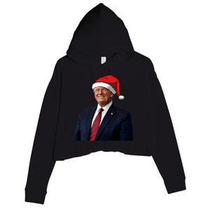 Funny Trump Santa Hat Donald Trump Christmas New Year 2025 Meaningful Gift Crop Fleece Hoodie