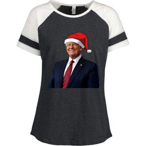 Funny Trump Santa Hat Donald Trump Christmas New Year 2025 Meaningful Gift Enza Ladies Jersey Colorblock Tee