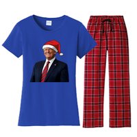 Funny Trump Santa Hat Donald Trump Christmas New Year 2025 Meaningful Gift Women's Flannel Pajama Set