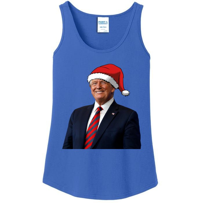 Funny Trump Santa Hat Donald Trump Christmas New Year 2025 Meaningful Gift Ladies Essential Tank