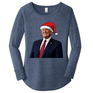 Funny Trump Santa Hat Donald Trump Christmas New Year 2025 Meaningful Gift Women's Perfect Tri Tunic Long Sleeve Shirt