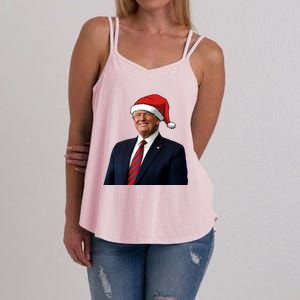 Funny Trump Santa Hat Donald Trump Christmas New Year 2025 Meaningful Gift Women's Strappy Tank