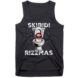 Funny Toilet Santa White Elephant Christmas Tank Top