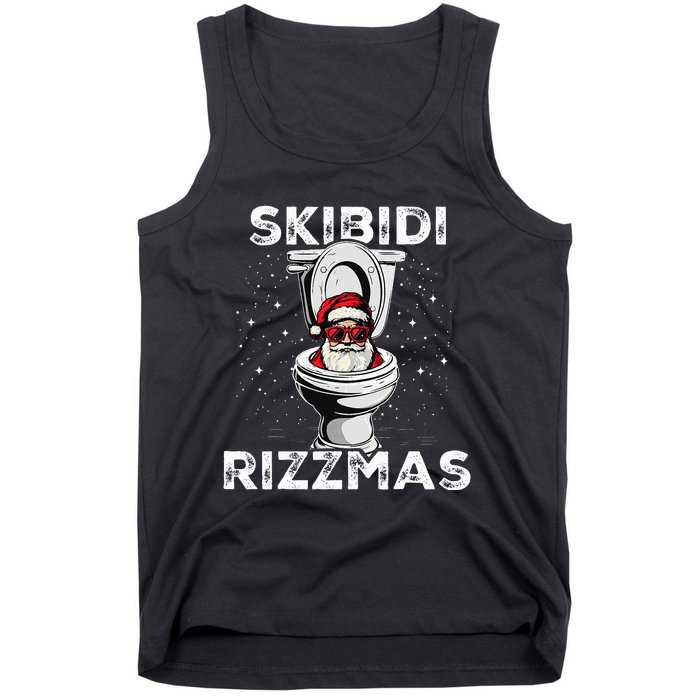 Funny Toilet Santa White Elephant Christmas Tank Top