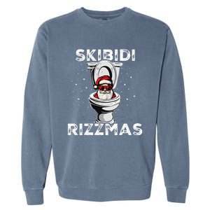 Funny Toilet Santa White Elephant Christmas Garment-Dyed Sweatshirt