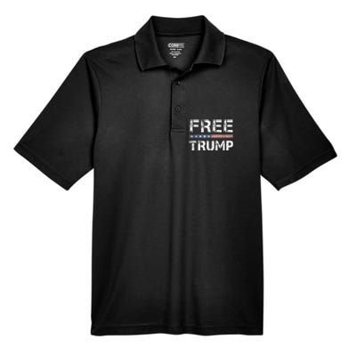 Free Trump Support Trump 2024 America Flag Men's Origin Performance Pique Polo