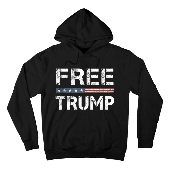 Free Trump Support Trump 2024 America Flag Hoodie