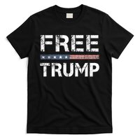 Free Trump Support Trump 2024 America Flag T-Shirt