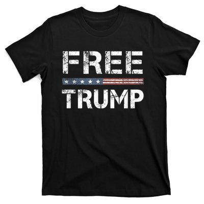 Free Trump Support Trump 2024 America Flag T-Shirt