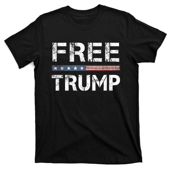 Free Trump Support Trump 2024 America Flag T-Shirt