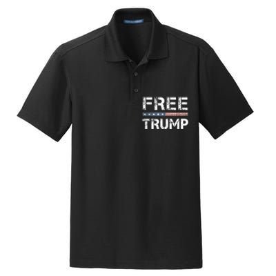 Free Trump Support Trump 2024 America Flag Dry Zone Grid Polo