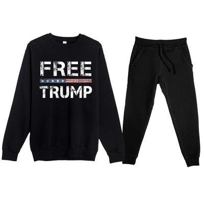 Free Trump Support Trump 2024 America Flag Premium Crewneck Sweatsuit Set