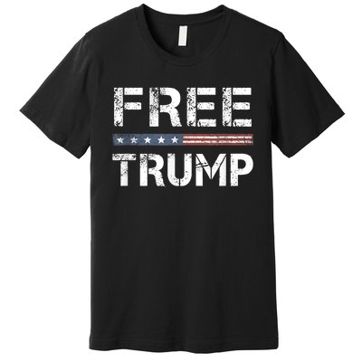 Free Trump Support Trump 2024 America Flag Premium T-Shirt