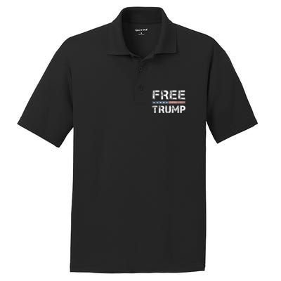 Free Trump Support Trump 2024 America Flag PosiCharge RacerMesh Polo