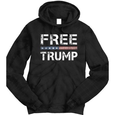 Free Trump Support Trump 2024 America Flag Tie Dye Hoodie