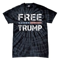 Free Trump Support Trump 2024 America Flag Tie-Dye T-Shirt