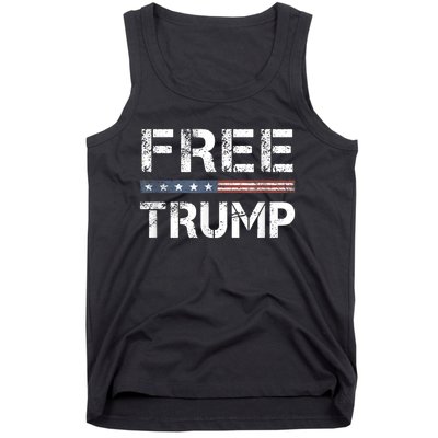 Free Trump Support Trump 2024 America Flag Tank Top