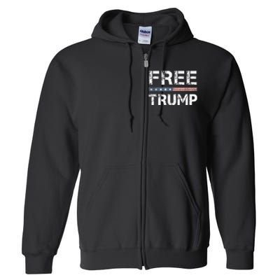 Free Trump Support Trump 2024 America Flag Full Zip Hoodie