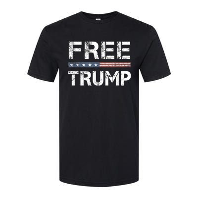 Free Trump Support Trump 2024 America Flag Softstyle CVC T-Shirt