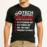 Funny Tech Support Checklist Helpdesk Cooling Performance Crew T-Shirt