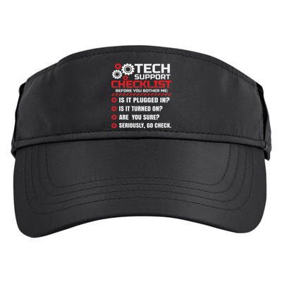 Funny Tech Support Checklist Helpdesk Adult Drive Performance Visor