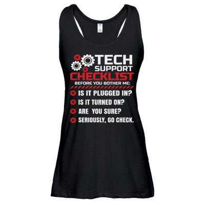 Funny Tech Support Checklist Helpdesk Ladies Essential Flowy Tank