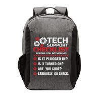 Funny Tech Support Checklist Helpdesk Vector Backpack