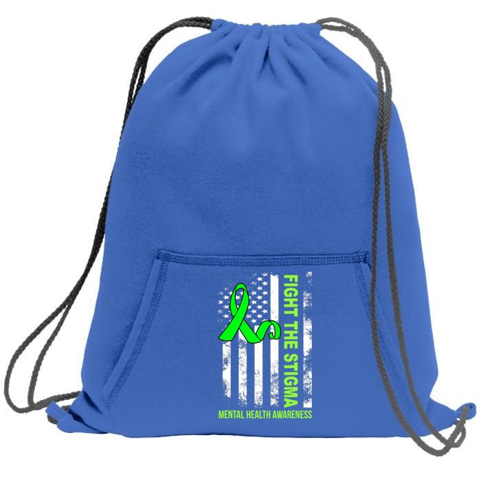 Fight The Stigma Tal Health Awareness Depression Anxiety Great Gift Sweatshirt Cinch Pack Bag