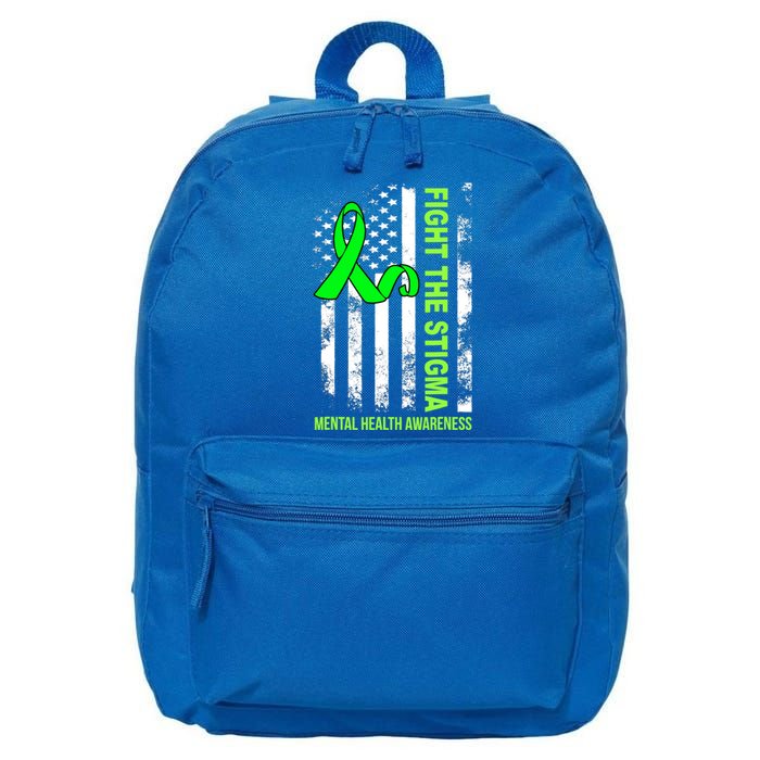 Fight The Stigma Tal Health Awareness Depression Anxiety Great Gift 16 in Basic Backpack