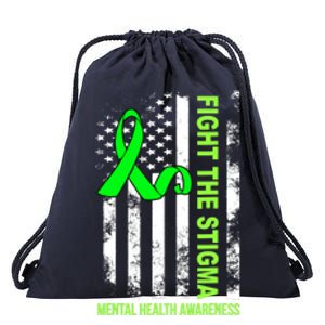 Fight The Stigma Tal Health Awareness Depression Anxiety Great Gift Drawstring Bag