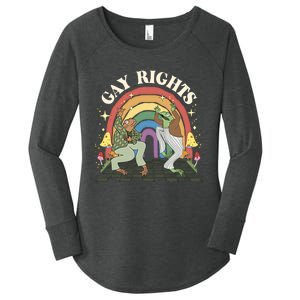 Frog & Toad Say Gay Rights Frog LGBT LGBTQ Rights L Rainbow Pride Month Women's Perfect Tri Tunic Long Sleeve Shirt