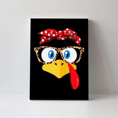 Funny Thanksgiving Turkey Face Leopard Print Glasses Canvas