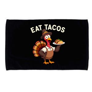 Funny Thanksgiving Turkey Eat Tacos Mexican Thanksgiving Microfiber Hand Towel